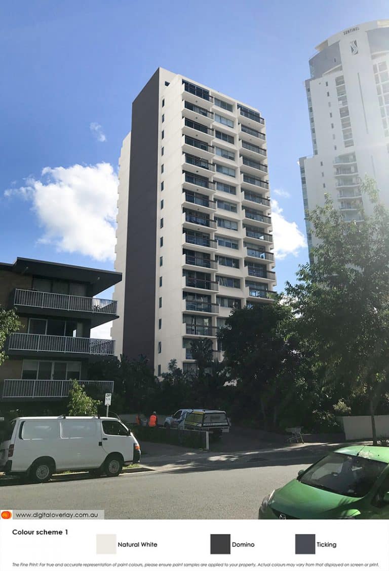 New colours and feature wall on Gold Coast apartment block