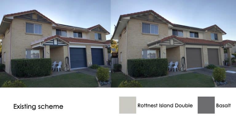 New colours shown on the painted surfaces of this brick home